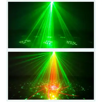 Disco Lys 48 Mønster RGB LED Laser Projektor Christmas Party DJ Lys Stemme-aktiveret Dans Xmas Bryllup Home Party USB-2020