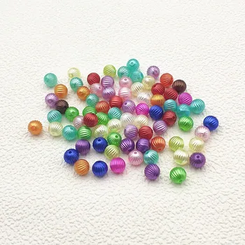 Nye ankomst! Tilfældig blanding farve 10mm 800pcs Akryl Græskar Kugle-form perler til smykkefremstilling(Design som vist)