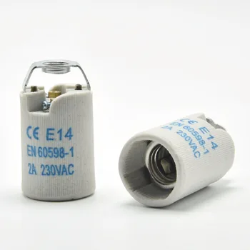 E14 CE fatning Retro Skrue Bulb Lamp Socket CE-Vintage Edison Keramiske Pendel Lampe Baser selvlåsende 10STK/Masse