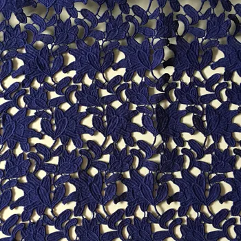 1Yard Nigerianske Lace Fabrics Navy Blå Afrikanske Ledningen Lace Fabrics Høj Kvalitet Guipure fransk Blonde Stof For Kvinder Kjole Materiale