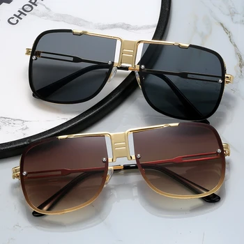Ny Mode Solbriller Luksus Brand Designer Kvinder Mænd Vintage Metal solbriller Retro Briller UV400 Nuancer gafas de sol