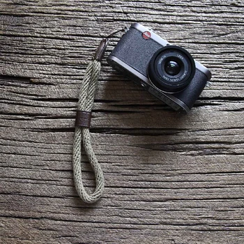Cam-i WS024 Cowskin & Bomuld tape Kamera Håndledsrem i Læder DSLR spire lameller Hånd, Bælte Fotografering Tilbehør 27,5 cm længde
