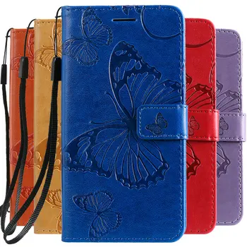 3D Relief Butterfly-Kort Slot Telefonen Sagen for Huawei Nova 7i Nova 7 Pro SE i7 Flip Cover Funda Huawei Nova 7 i Tilfælde, Stødsikkert
