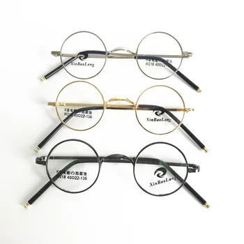 Vintage Små 40mm Runde brillestel Metal Fuld Rim Optisk Rx i stand unisex Nærsynethed Briller