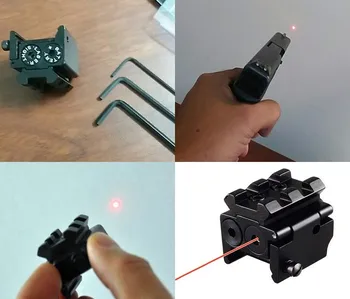 OS Mini Justerbar Kompakt Red Dot lasersigte Passer til Glock 17 19 20 mm Skinne Mount Jagt Tilbehør