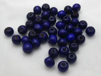 500 Indigo 8mm Runde Træ Perler~Træ-perler
