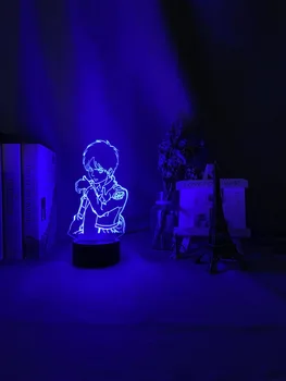 Akryl 3d Led Nat Lys Eren Yeager Figur Soveværelse Indretning Nightlight Dropshipping batteridrevet Lampe Angreb på Titan Gave