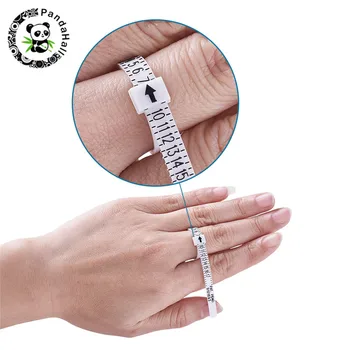 10stk Hvid Ring Sizer Sporvidde Plast Finger Måler Bælte OS 1-17 til Smykker Måling 11.5x0.5x0.15cm
