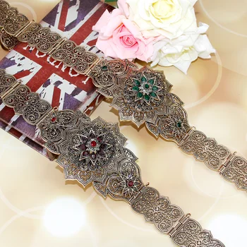 Sunspicems Gamle Guld Farve Marokkanske Bælte til Woemn Traditionelle Europæiske Bryllup Smykker Talje Kæde