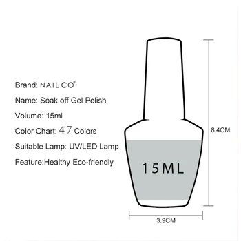 NAILCO 4 STK / SÆT 15 ML Neglen Gel Polish Mix Farve Søm Manicure Kit Til Vernis Semi Permanent UV Gellak Negle Kit
