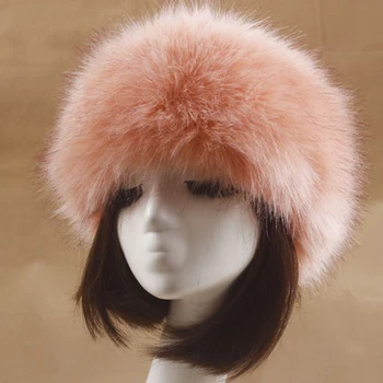 2020 Vinter Tykke Lodne Hårbånd Bløde Russiske Faux Fur Kvinder Girl Pels Hovedbøjle Hat Vinter Udendørs Earwarmer Opbevaring Af Hatte