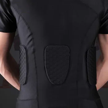 Mænd ' s Rib Protector Polstrede Vest Kompression Shirt Uddannelse Vest med 3-Pad til Fodbold, Fodbold, Basketball, Hockey Beskyttelsesudstyr