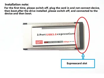 High-Speed 2-Port Skjult Inde i USB 3.0-USB3.0 til Expresscard 34 54 mm Express-Kort Adapter Omformer Til Bærbare Laptop