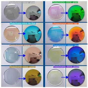 Fotokromisk Spejl farverige linser Nærsynethed, Langsynethed Progressive brugerdefineret linse med Anti-reflekterende Asfæriske solbriller UV400