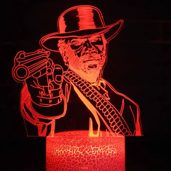 Hollandske Van Der Linde Led Nightlight Lampe Soveværelse Decor Spil Red Dead Redemption 2 Nat Lampe Gave Home Decor Tilbehør