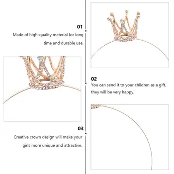 1pc Crown Hår Bøjle Nuttede Søde Børn Crown Børn Crown Hovedklæde Rhinestone Hovedbeklædning for Kvinder, Børn