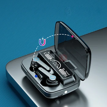 TWS Trådløse V5.1 Bluetooth-Hovedtelefoner, 9D Stereo Vandtætte Øretelefoner, Hovedtelefoner Touch Control Sport Headset Med Lommelygte