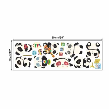 DIY Søde Panda Animal Skifte Mærkat Mærkat Stærk Mærkat PVC Mærkat Vægmaleri Velegnet til børneværelset Dekoration Aftagelig