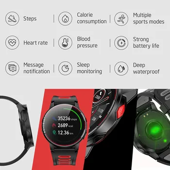 Fuld Touch Smart Ur Mænd Sports Smartwatch Fitness Tracker Kvinder Elektronisk Smart Ur IP68 Vandtæt Bluetooth Smart-ur
