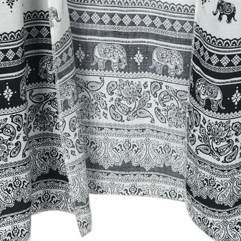 Kimono Kvinder sommeren Dyr, elefant Print Hvid Ferie sjal Stranden Casual Cardigan Shirt