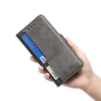 Mode Splejse Læder Tegnebog Taske Kortholderen Magnetisk Spænde Stå Flip Mobiltelefon Dækning For Motorola Kant Plus 6.7 tommer