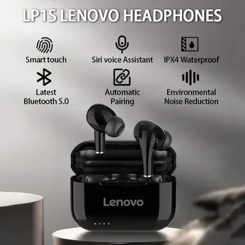 NYE Lenovo LP1/ LP1S TWS Bluetooth-5.0 Hovedtelefonerne til støjreduktion HiFi Bas Touch Kontrol Stereo Trådløse Headset 300mAh