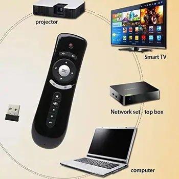 T2 Trådløse Tastatur 2,4 G Wireless Air Mouse 3D Gyro Motion Stick Mini-Fjernbetjening til TV til Smart TV Bærbar PC