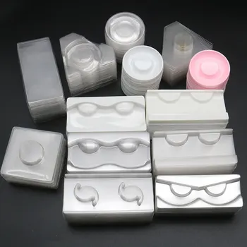 100/pakke engros plast klar lash skuffe mink vipper holder eyelash bakker til eyelash emballage pakke tilfælde bulk leverandører