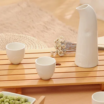 Japansk Stil Vin Ware Sæt den Ene Hofte Kolbe med Fire Skyld Kopper Kit / Keramiske Drinkware Flagon Spiritus Cup, Pot Og Mælk Kedel