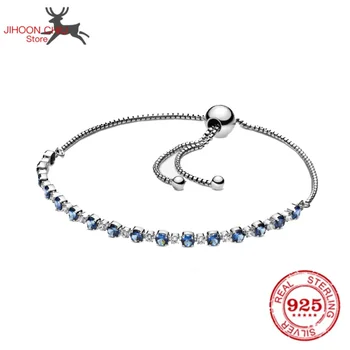 Original Pando charme og kæde Slange armbånd 925 sterling sølv armbånd til kvinder mode klassiske høj kvalitet DIY smykker