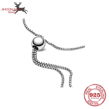 Original Pando charme og kæde Slange armbånd 925 sterling sølv armbånd til kvinder mode klassiske høj kvalitet DIY smykker