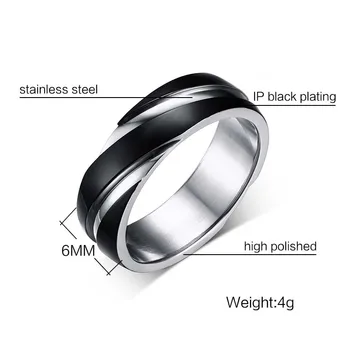 QWC CR19 mest populære nye ankomst mode enkelt, dobbelt ring, sølv, rose guld Sort skære mønster gratis fragt