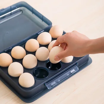 Æg Tilfælde holder Med Låg, Plast Æg Container Husstand Køleskab Opbevaring af æg Frisk holde Boxs køkken tilbehør
