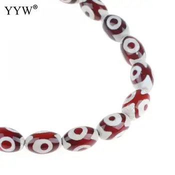 5pcs Rød Karneol Runde Løse Perler Kinesiske Tibetanske Dzi Øjne Naturlige Perler Til Smykker Armbånd Gør DIY Accessoriy
