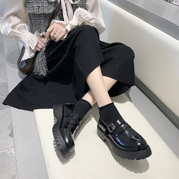Fashion Simpel lille læder sko kvinder 2020 foråret nye koreanske net red vilde college Britisk stil elsker dame sko