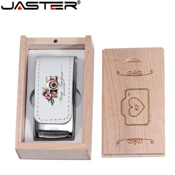 JASTER tilpasset Virksomhedens Logo usb 2.0 Flash-pen drive 32GB, 64GB 4GB 8GB 16GB Pendrive Læder Usb+Max (10 gratis tilpasning)