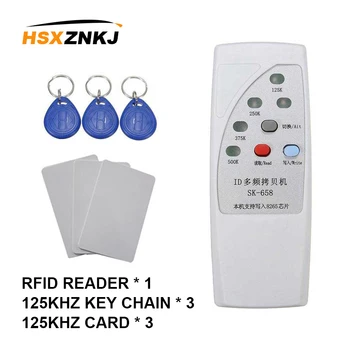 RFID adgangskontrol kortlæser håndholdte ID duplikator kan kopiere 125khzID læser 3ID kort + 3ID nøglering passer til
