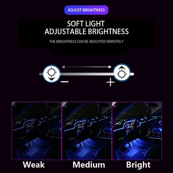 Bil Interiør Lys Fleksibel RGB LED EL Neon Stribe Lys APP Telefon/Fjernbetjening DIY Atmosfære Dekorativ Lampe Auto-Baggrundslys