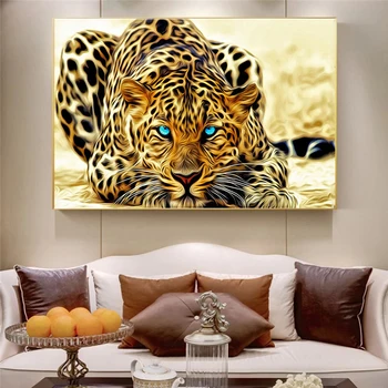 Golden Cheetah Plakater Og Prints Moderne Dyr, Dekorative Væg Billeder Leopard Lærred Malerier Til Stuen Cuadros Indretning