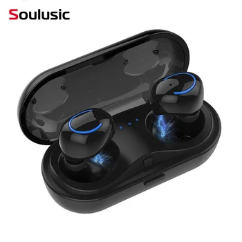 Soulusic HBQ Q18 TWS Mini Trådløse Bluetooth-Hovedtelefoner støjreducerende Høretelefoner, Earbuds Headset Med Mikrofon Opladning Box