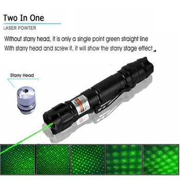 High Power grøn Laser 303 Pointer 10000 m 5mW Hænge-type Offentlig Lang Afstand Laser Syne Kraftfuld Stjerneklar Hoved