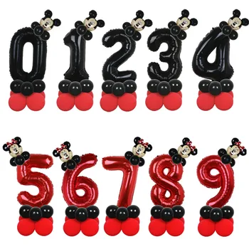 14pcs Disney Mickey, Minnie Mouse Folie Balloner 32 tommer Antal Fødselsdag Balloner Kids Fødselsdag, Baby Shower Dekorationer Bold