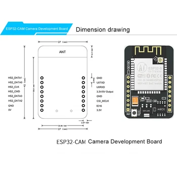 ESP32 Cam ESP32-Cam WiFi Bluetooth ESP32 Kamera Modul Development Board med OV2640 Kamera Modul