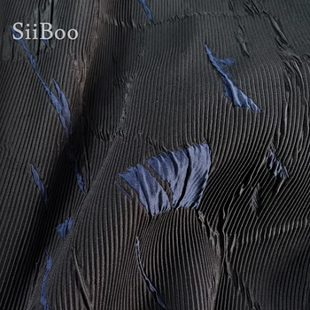 Siiboo desinger crepe mønstret brokade stof for kvinder kjole nederdel top romantisk stil sp6314