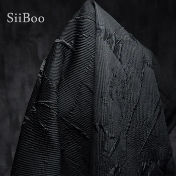 Siiboo desinger crepe mønstret brokade stof for kvinder kjole nederdel top romantisk stil sp6314