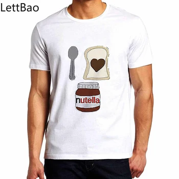 Nutella Chokolade Brød Ske T-shirt, Top, Mænd /Kvinder, Unisex Grafisk Løs Streetwear Nyhed Cool t-shirt Mænd Sjove t-Shirt