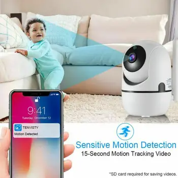 1080P HD-Smart Home Trådløs Sikkerhed CCTV IR-Kamera WiFi-Baby-Monitor-IP-Kamera Auto Tracking Kamera IR Night Vision 360 Øjne