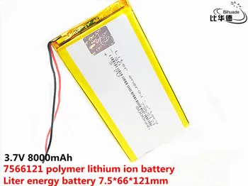 3,7 V 8000mAh 7566121 Lithium Polymer Li-Po-li-ion Genopladeligt Batteri Lipo celler For Fartskriver POS Bærbare DVD-Søgelys