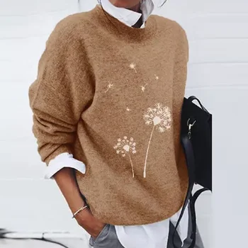 2021 Vintage Leopard Patchwork Sweater Kvinder Elegant Casual O-Hals Top Pullover Mænds Mode Med Lange Ærmer Streetwear Trøjer