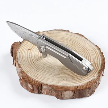 Svaje boo Damaskus stål folde kniv taktiske camping kniv overlevelse D2 58-60HRC høj hårdhed folde kniv Titanium